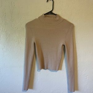 H&M cropped tan sweater, size small